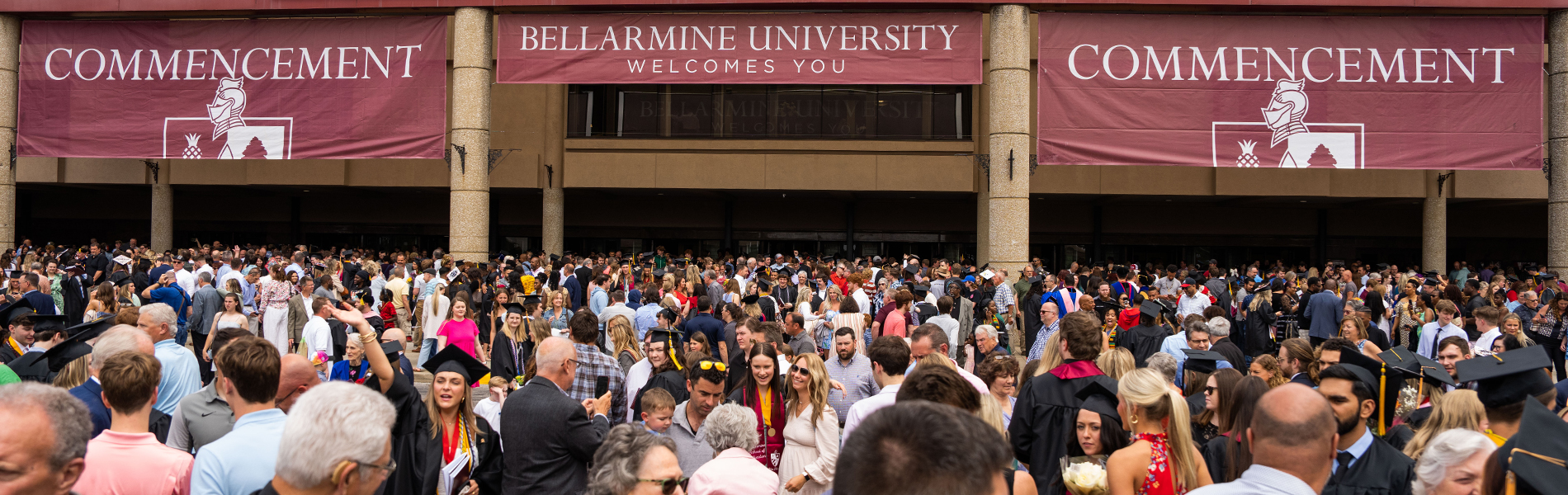 freedom hall graduation People walking into Freedom Hall at Commencement 2023