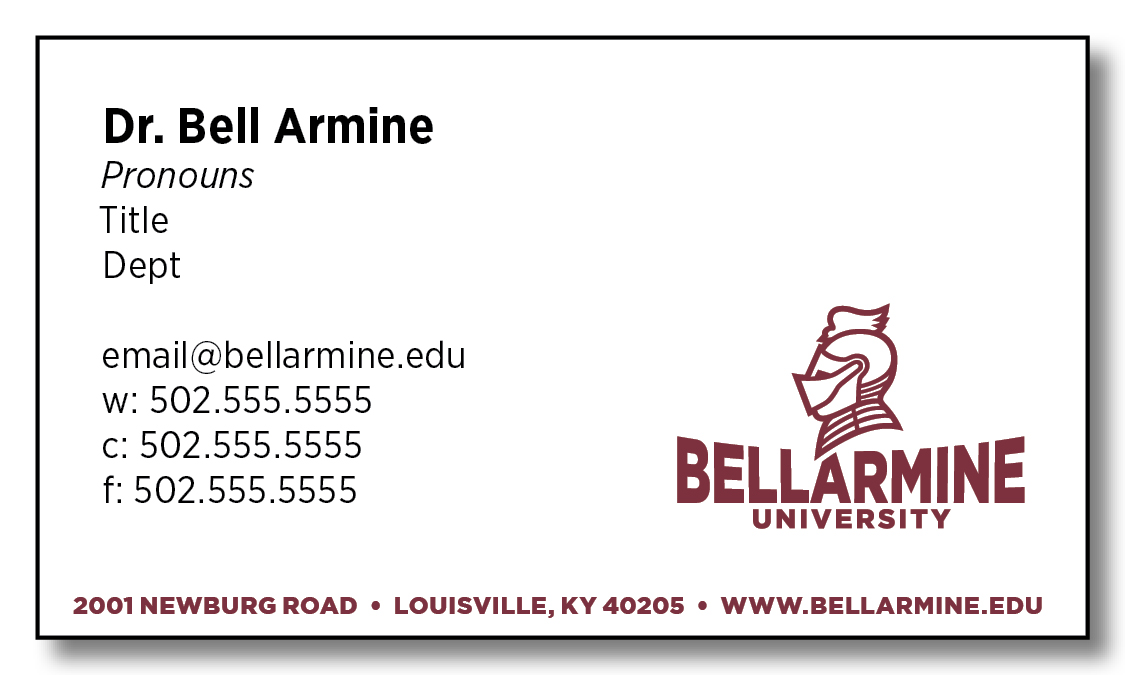 business card website example