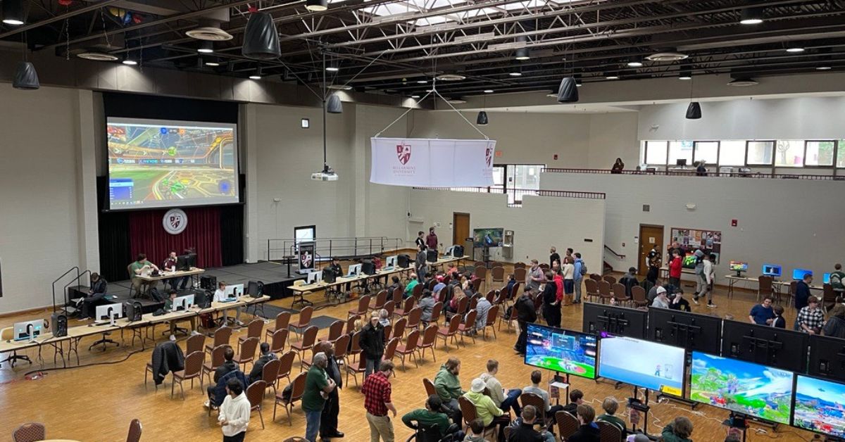 a group of people in Frazier Hall