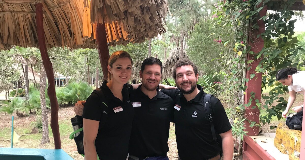 Three DPT students in Belize