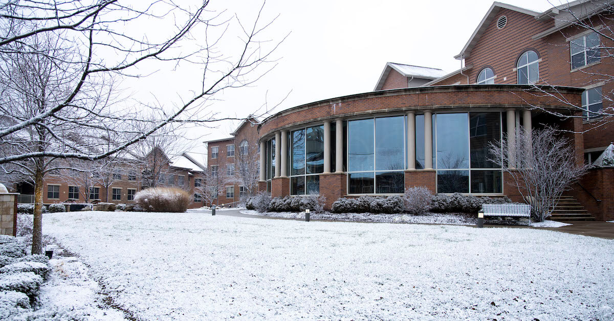 The Sienas building in the snow