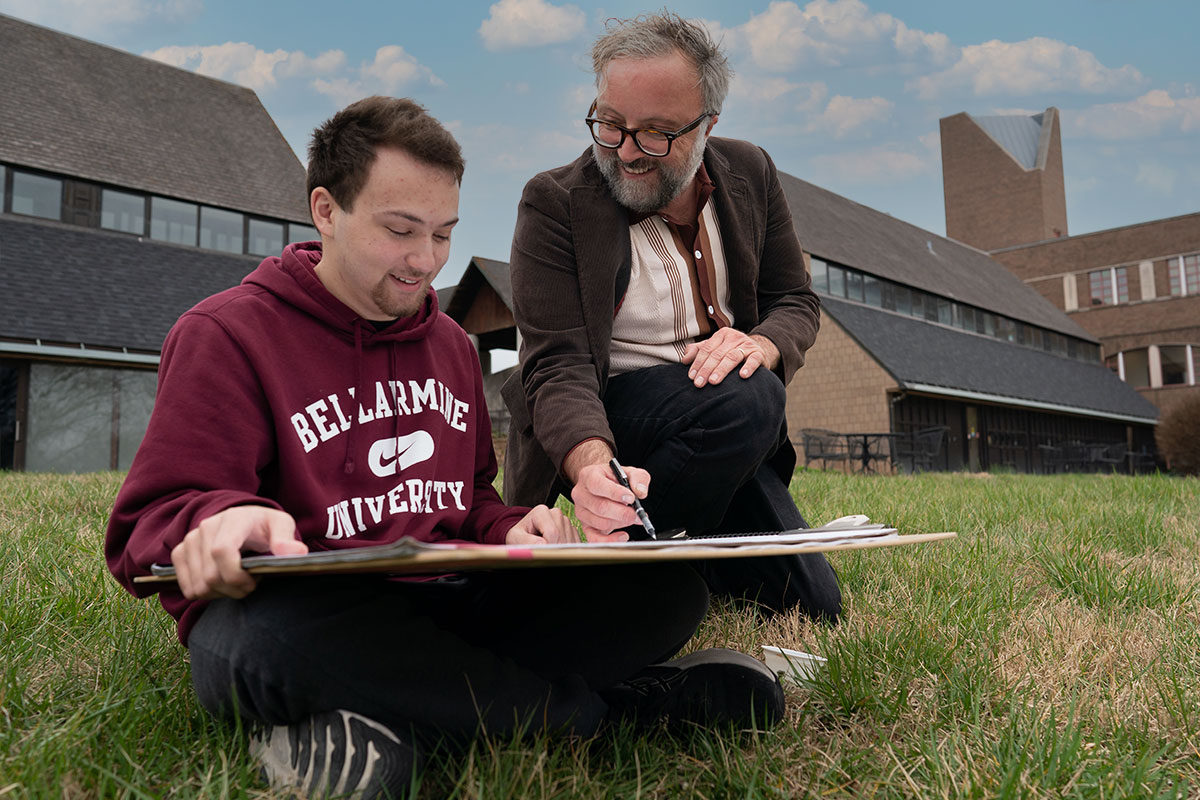 art student in drawing class