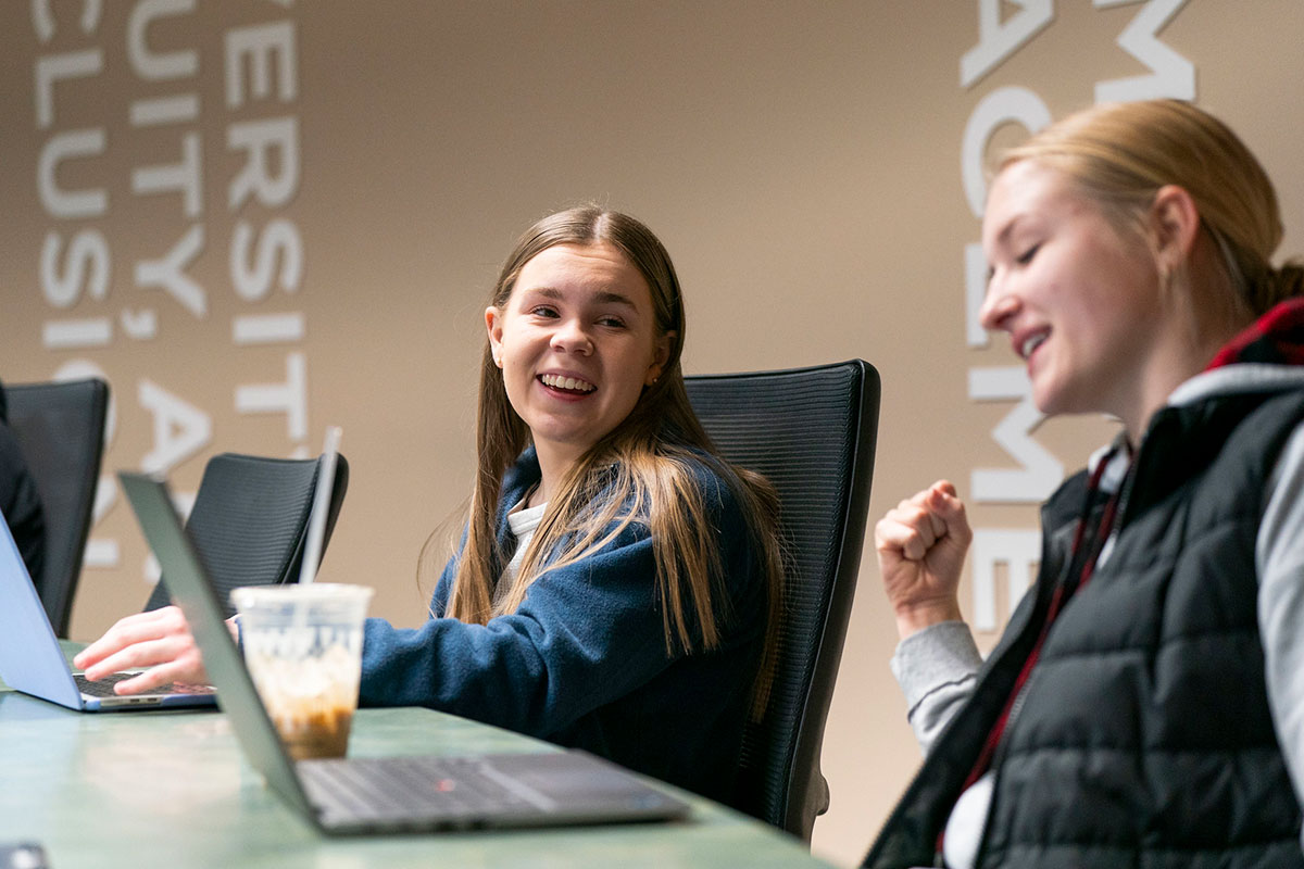 students at computers