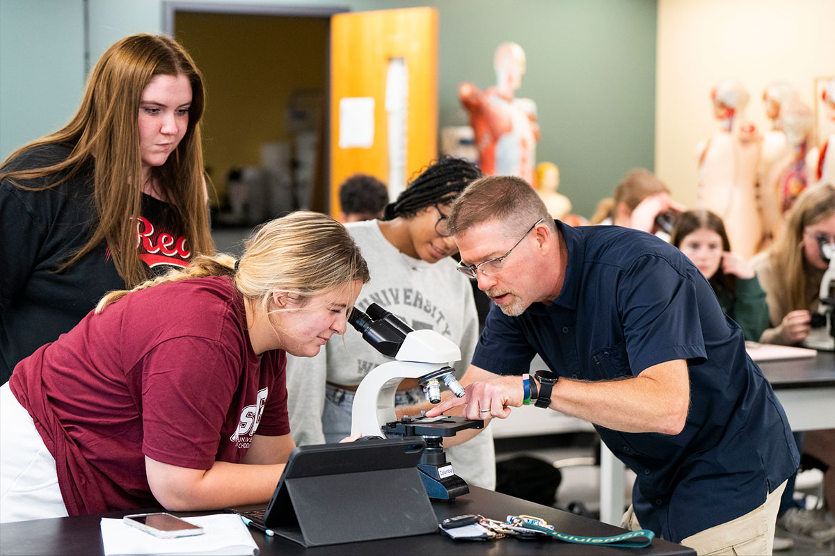 students in lab