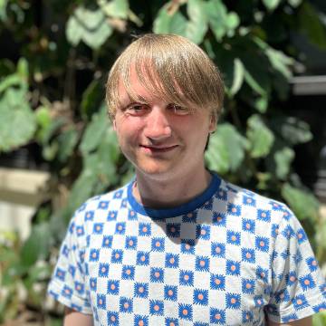 Bellarmine University English student Joshua Bloom poses for a portrait.